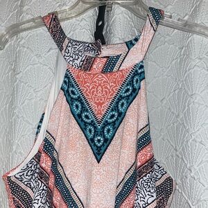 Maxi style dress. Multicolor.